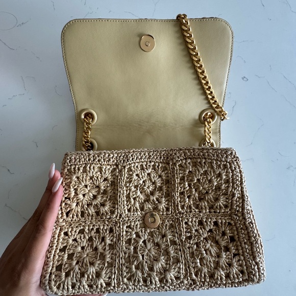 Tory Burch tan woven raffia style bag - Picture 6 of 9
